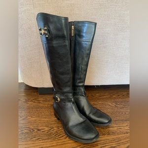 Tory Burch tall black leather riding boots, 9.5 great condition!